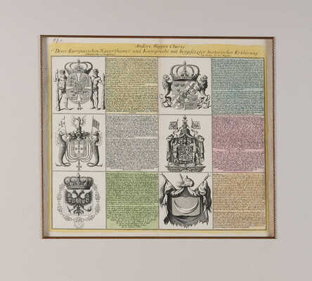 [Карта герба России]. Andre Wappen-Charte. Derer Europaeschen Kaiserthuemer. Нюрнберг: Хр. Вейгель Старший, 1719